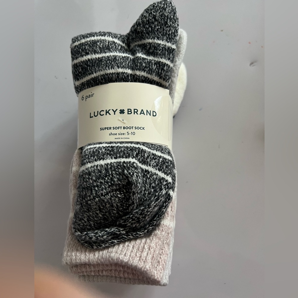 Lucky ☘️Brand 6 pairs super soft boot sock shoe size 5-10